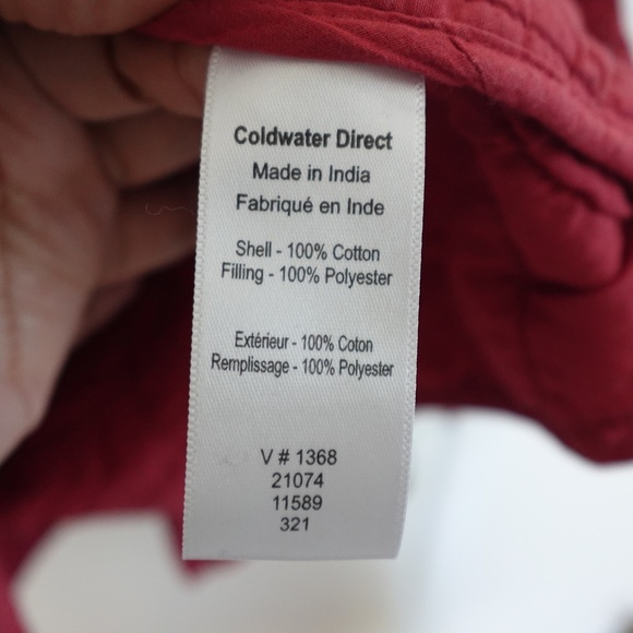 NWOT Coldwater Creek Red Quilted Cotton Buttondown Jacket M Petite - Picture 7 of 10
